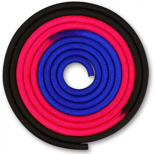 Cuerda para Gimnasia Rítmica Ponderada 165gr. INDIGO Tricolor 3 m Azul-Rosa-Negro