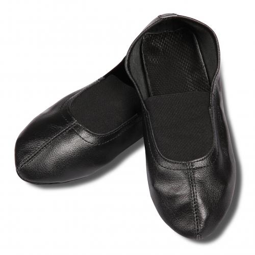 Zapatillas de Gimnasia Rítmica de Piel con Plantilla Suave INDIGO Talle 46 Negro