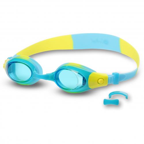 Gafas de Natación Infantil con Puente Intercambiable PLUM INDIGO  Azul Claro- Amarillo