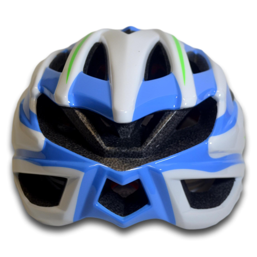 Casco de Bicicleta Adulto con Ventilación INDIGO 55-61 cm Blanco- Azul