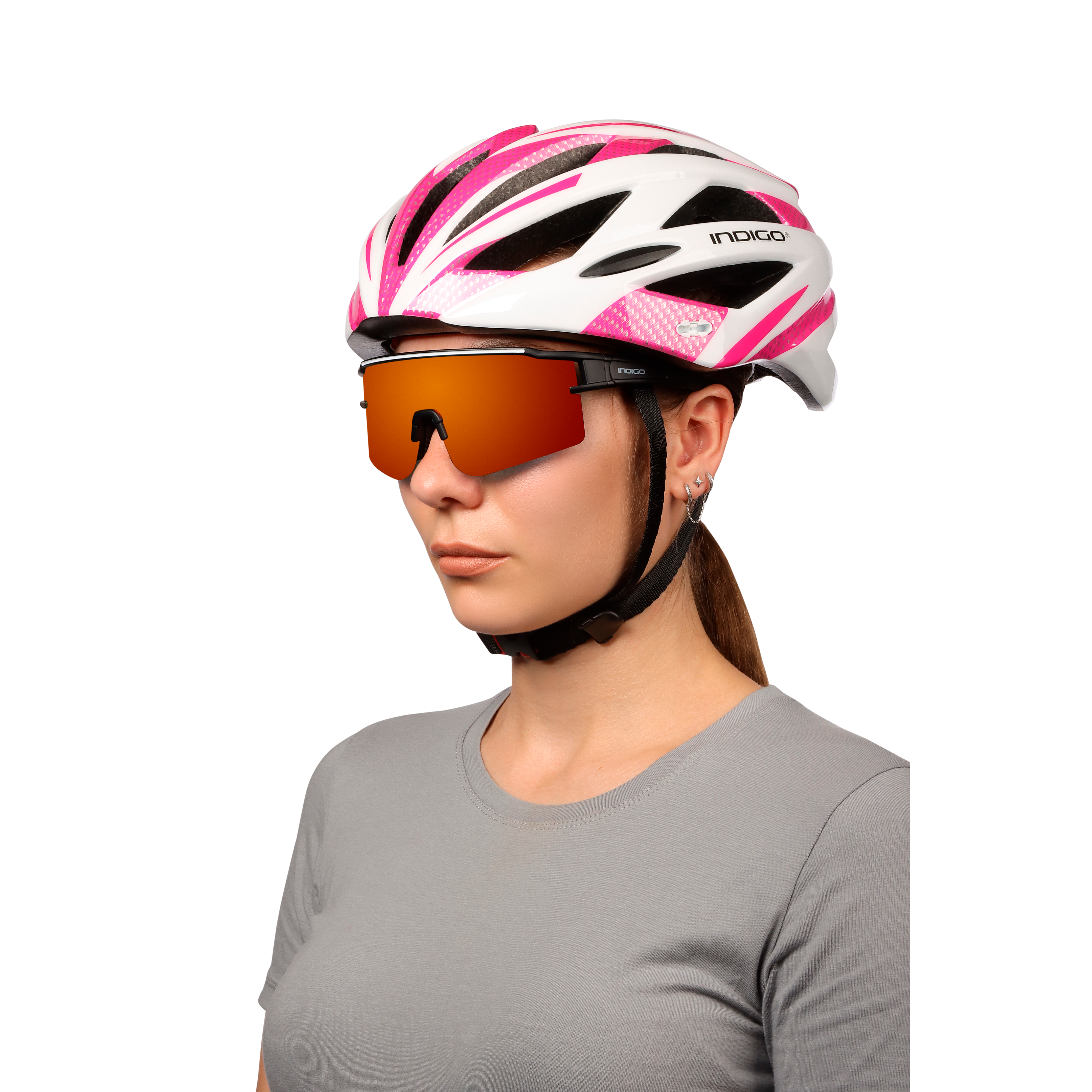 Gafas de Ciclismo INDIGO SUN Negro Mate-Rojo-Naranja