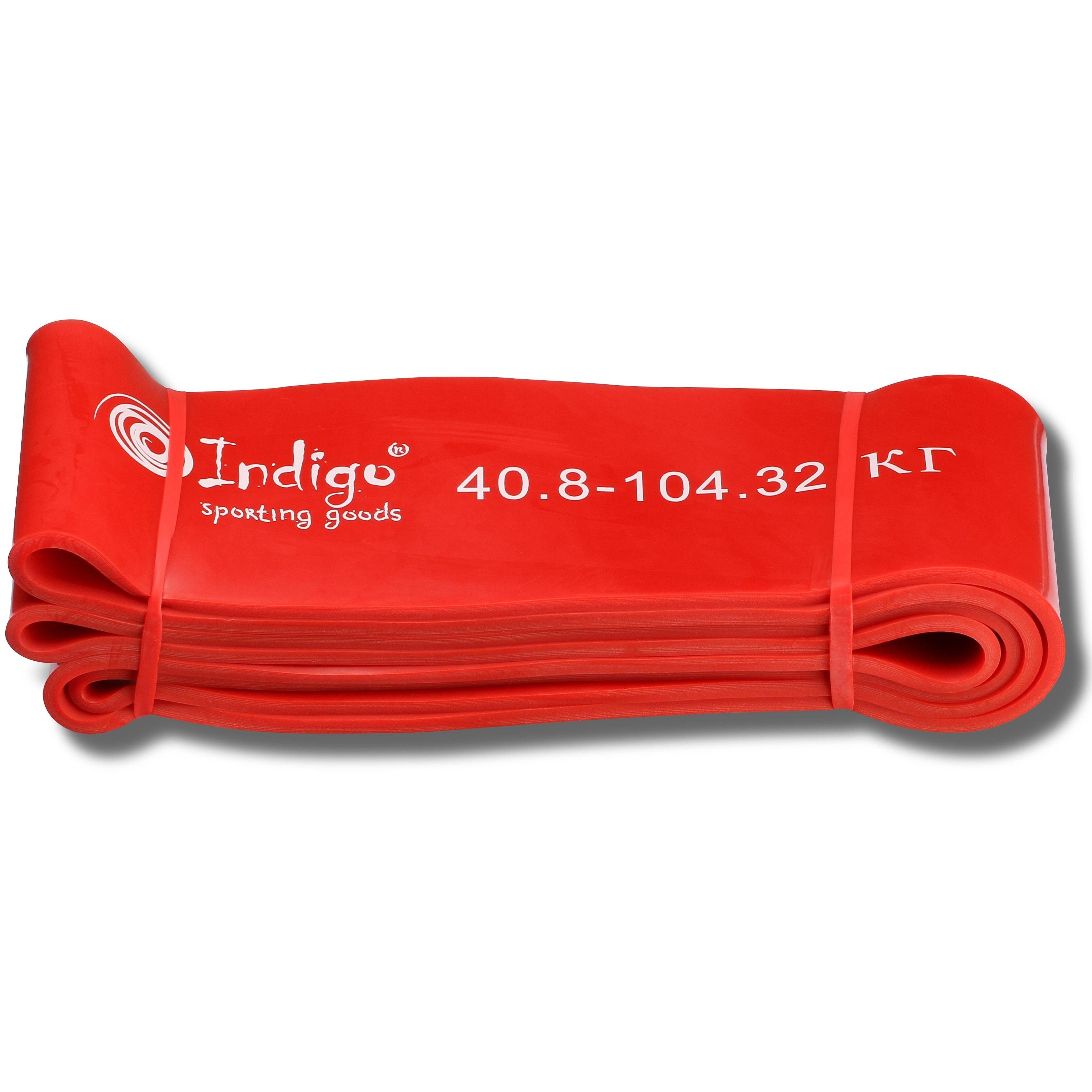 Banda Elástica de Látex INDIGO 208 * 8,3 cm 40-105 Kg  Rojo