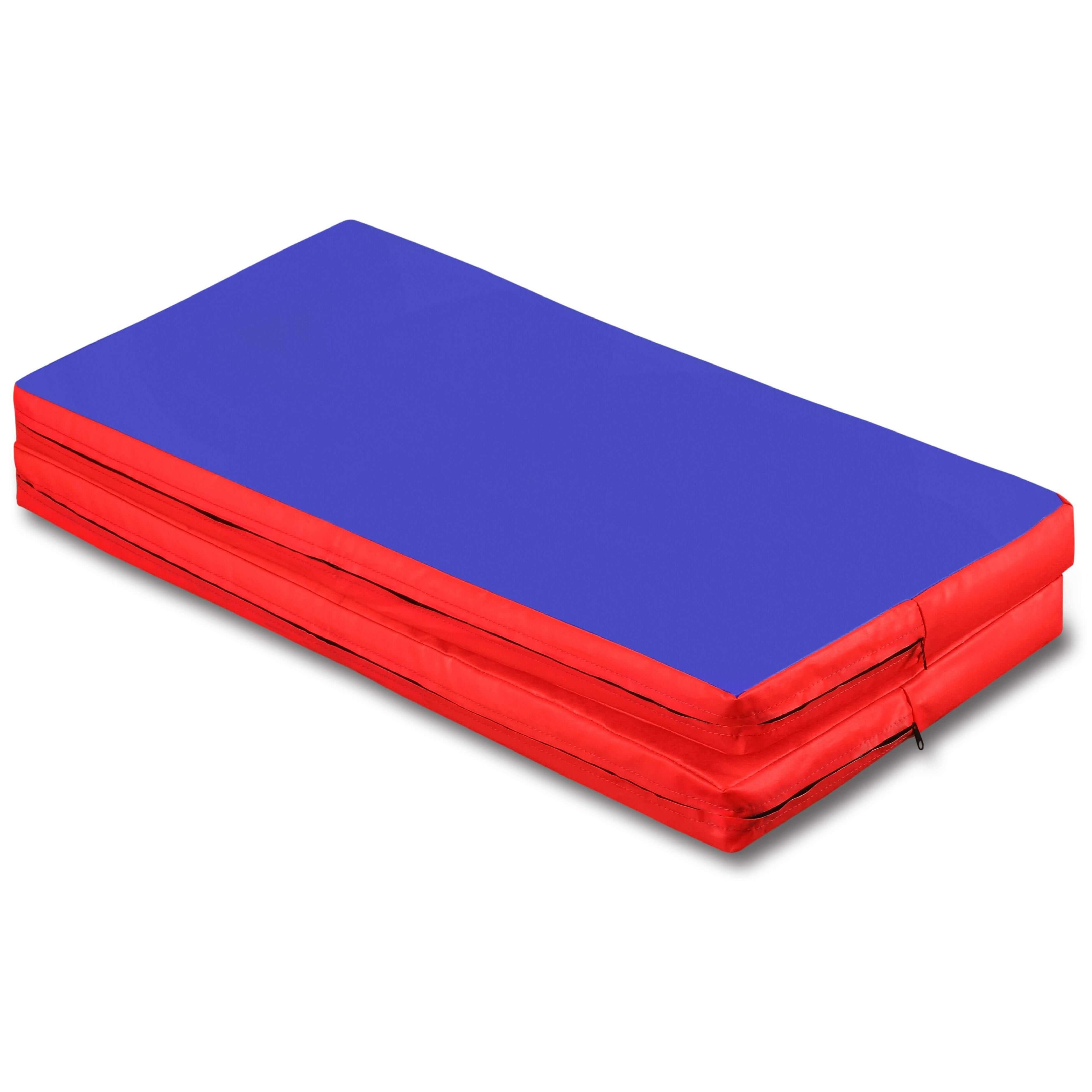 Colchoneta de Gimnasia Plegable INDIGO 100* 100 * 0,8 cm Azul- Rojo