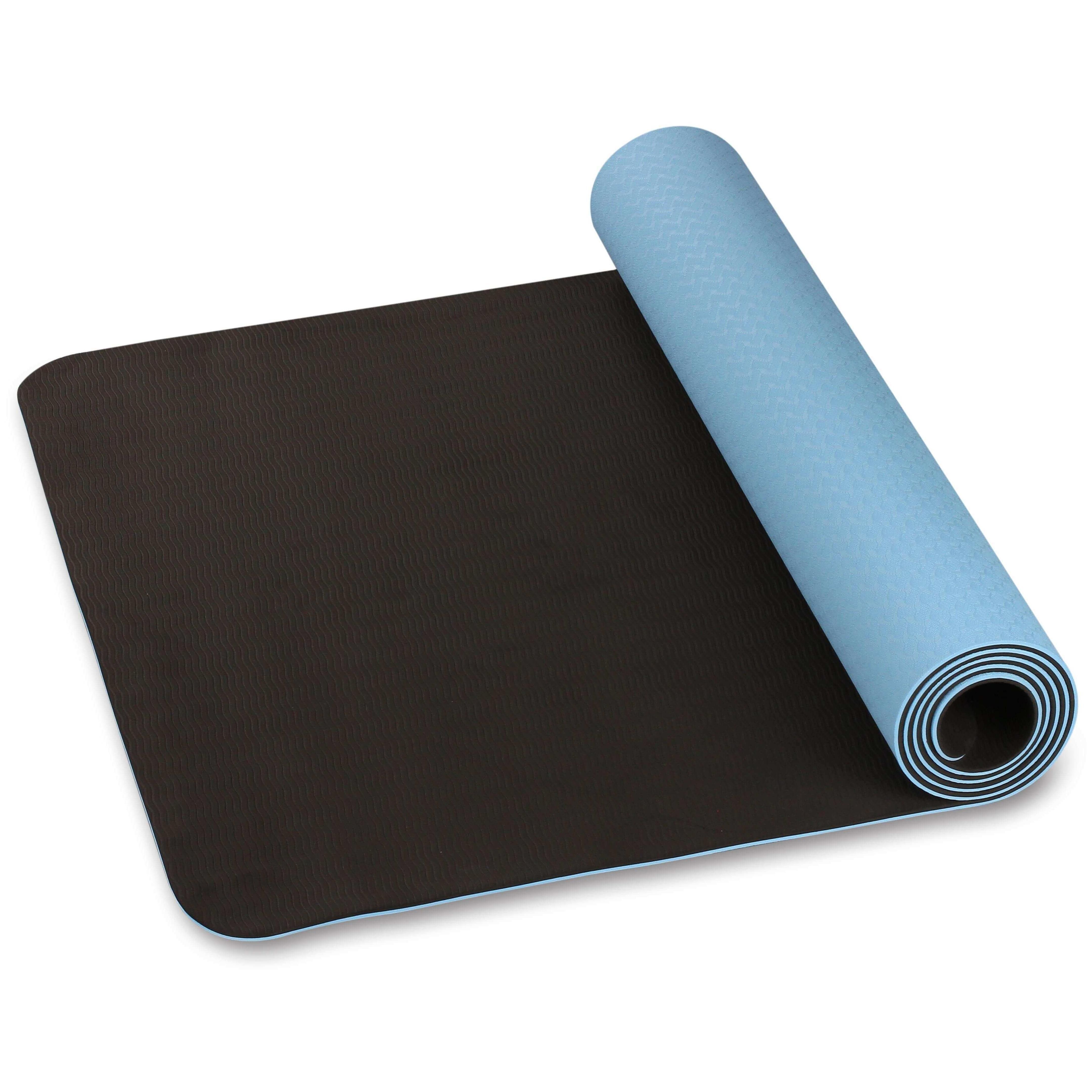 Esterilla de Yoga y Fitness TPE INDIGO Bilateral 173*61*0,5 см Azul Claro-Negro