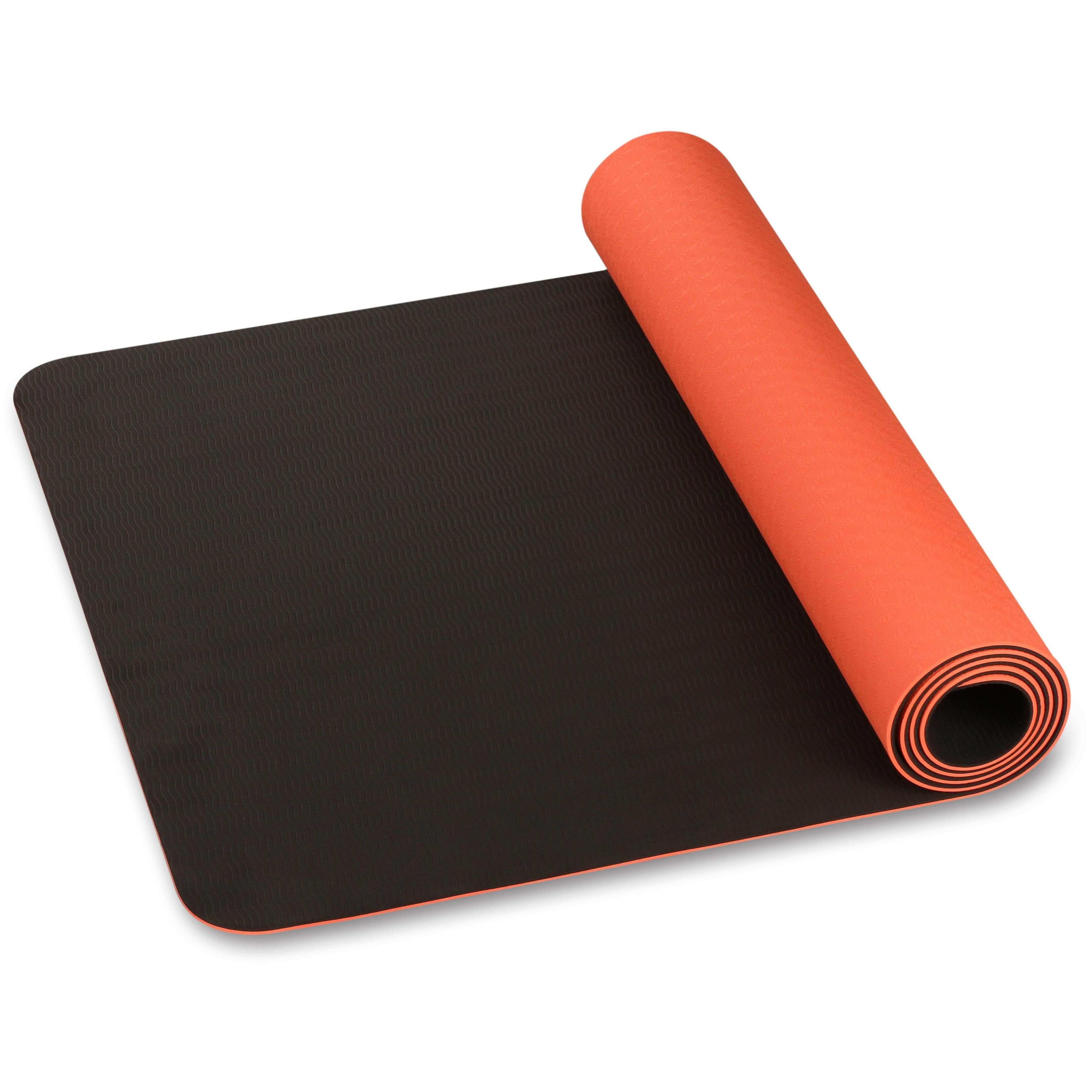Esterilla de Yoga y Fitness TPE INDIGO Bilateral 173*61*0,5 см Naranja-Negro