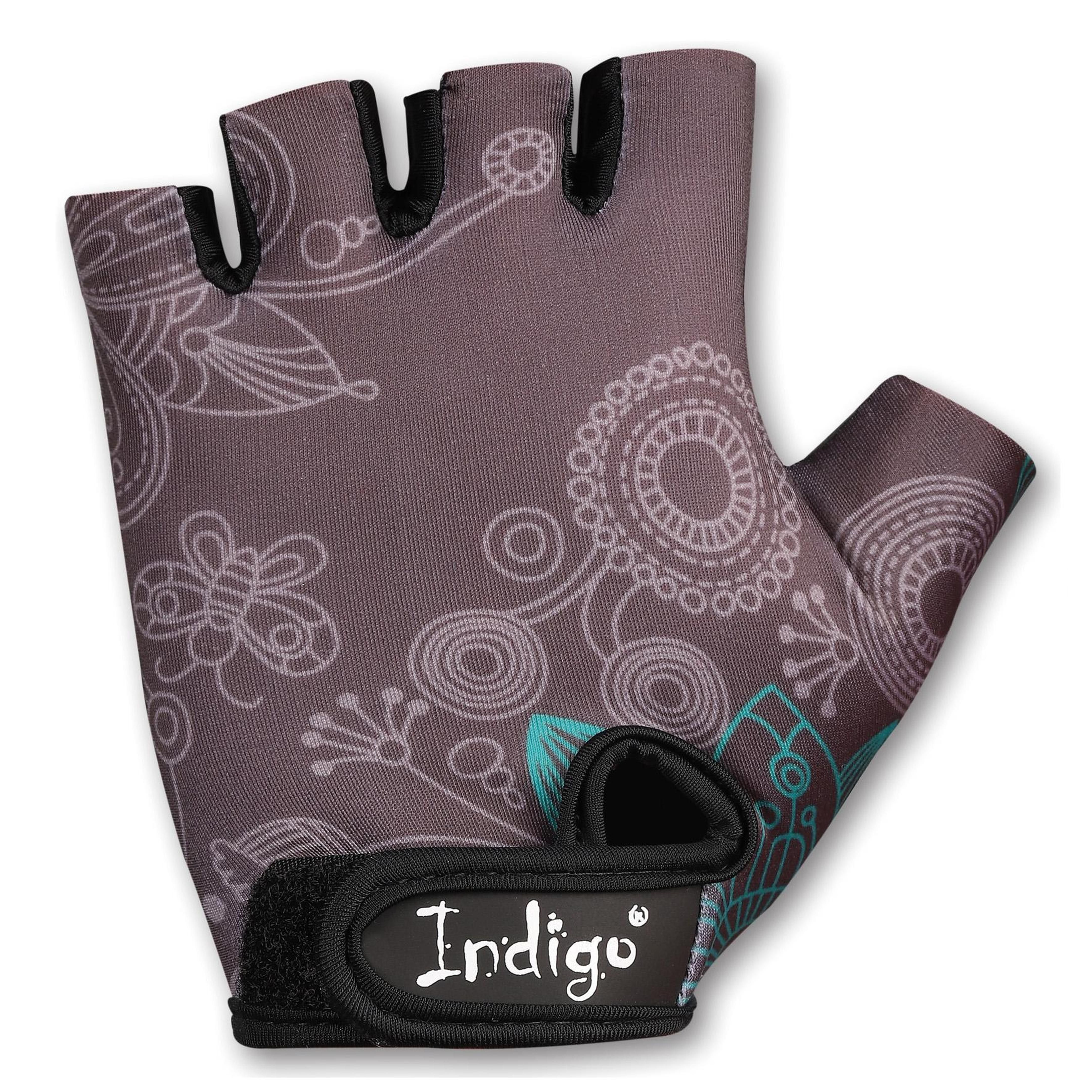 Guantes Fitness- Ciclismo  Mujer INDIGO Talle L Gris Claro