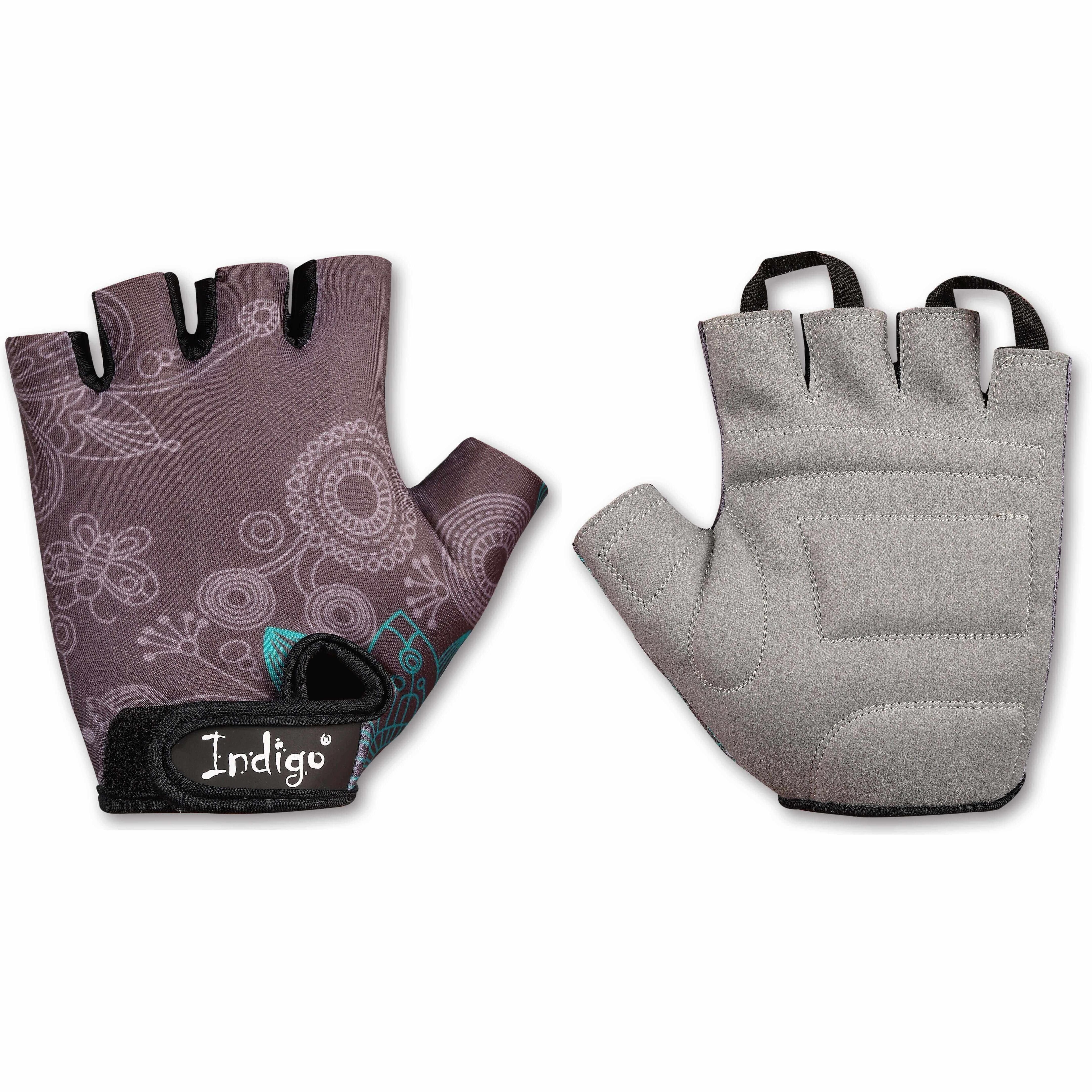 Guantes Fitness- Ciclismo  Mujer INDIGO Talle M Gris Claro