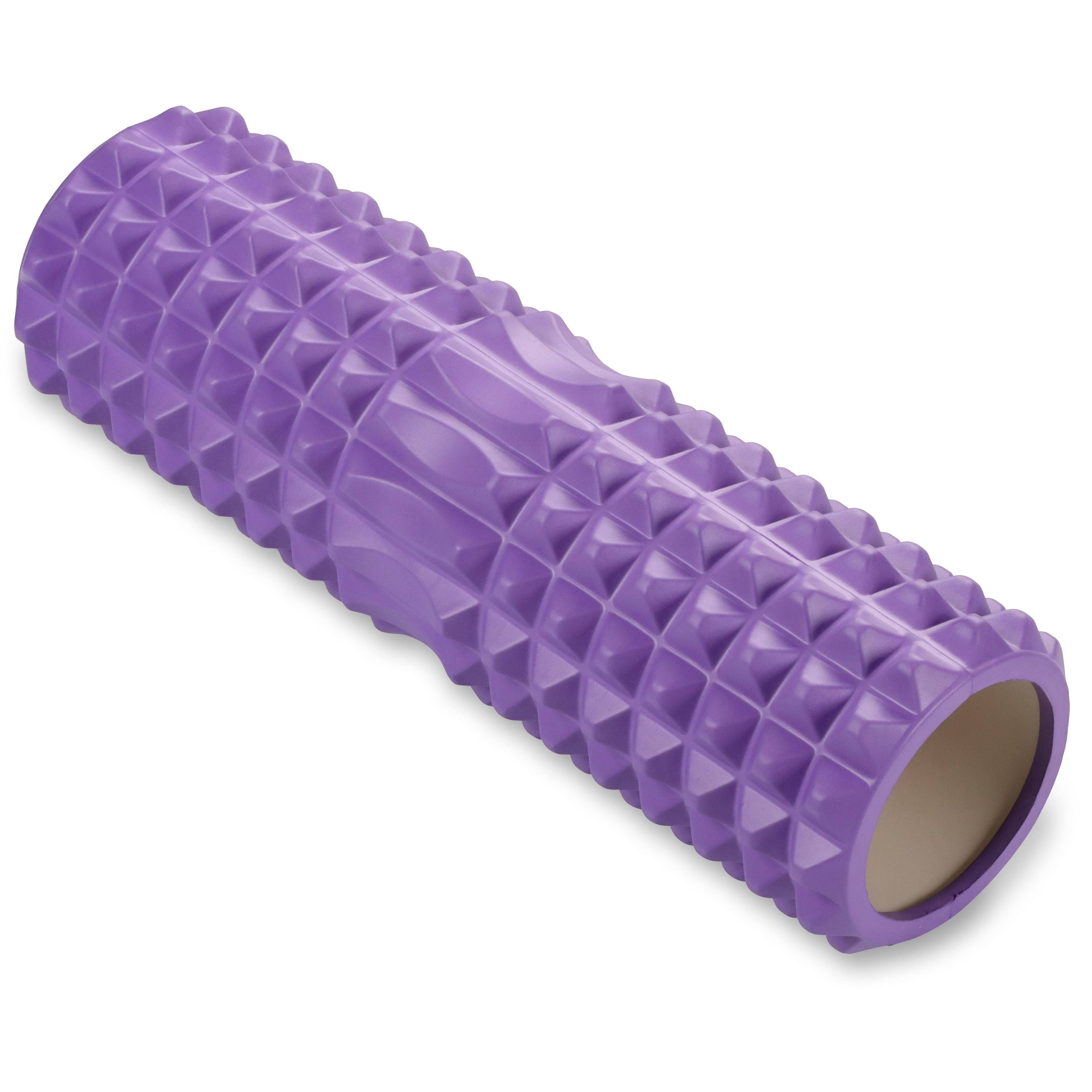 Rodillo de Espuma Redondo para Masajes Musculares y Yoga PVC INDIGO 45*14 cm Violeta
