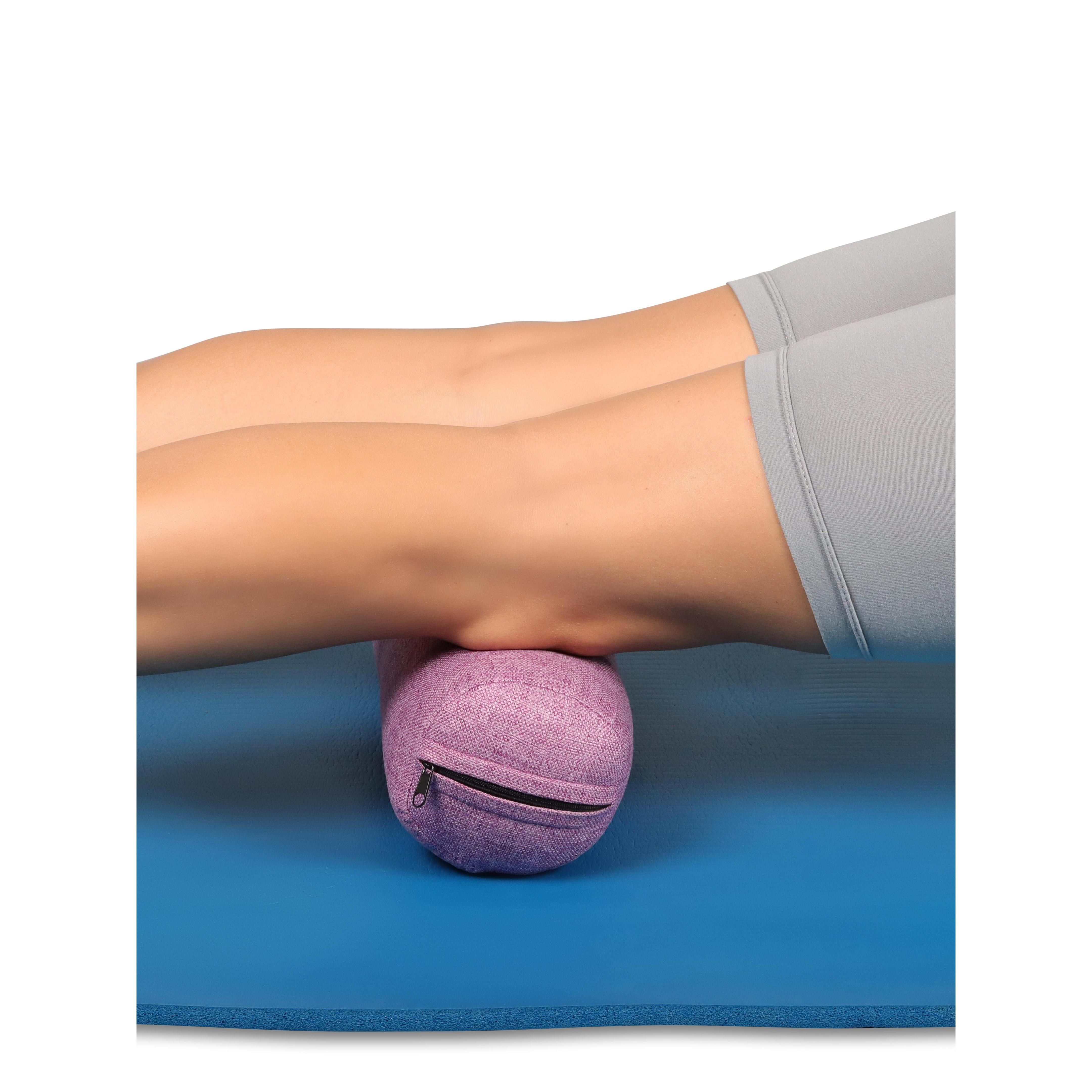 Rodillo de Tela Relleno para Masajes Musculares y Yoga de INDIGO 34* 9 cm Púrpura