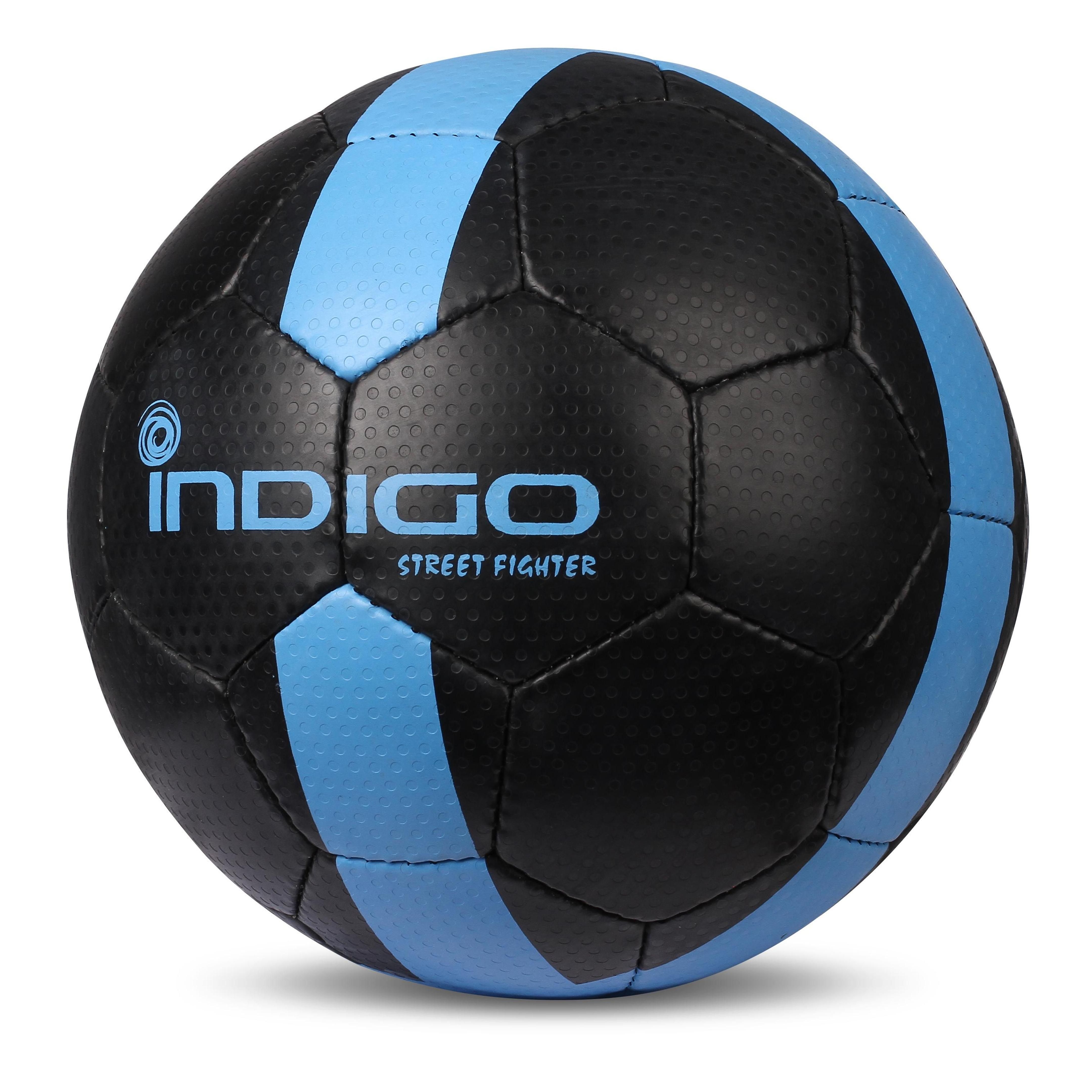 Balón de Futbol Entrenamiento para Jugar en Asfalto PU Engomado Nº5 STREET FIGHTER INDIGO Negro- Azul