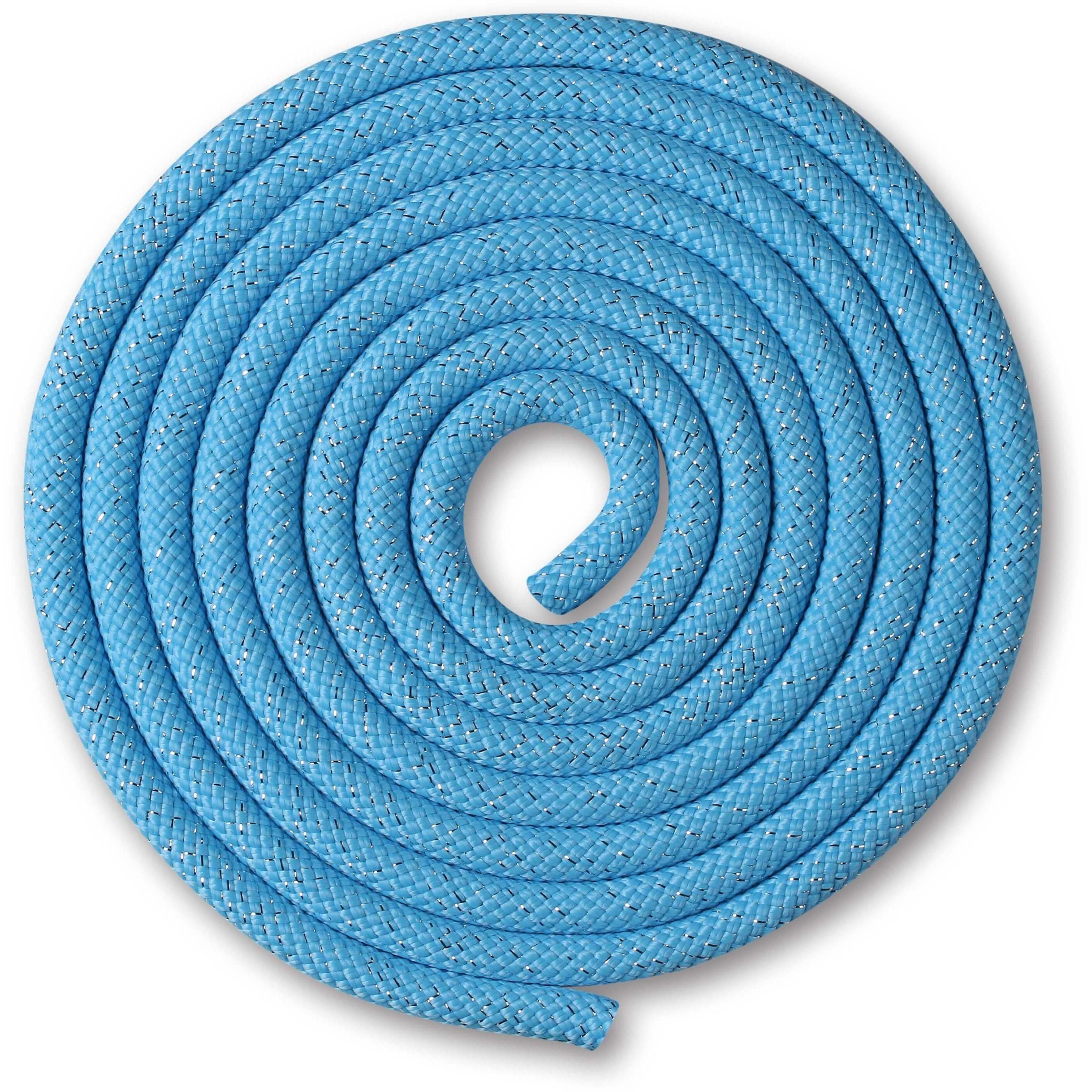 Cuerda para Gimnasia Rítmica Ponderada 150 g con Lurex INDIGO 2,5 m Azul Claro
