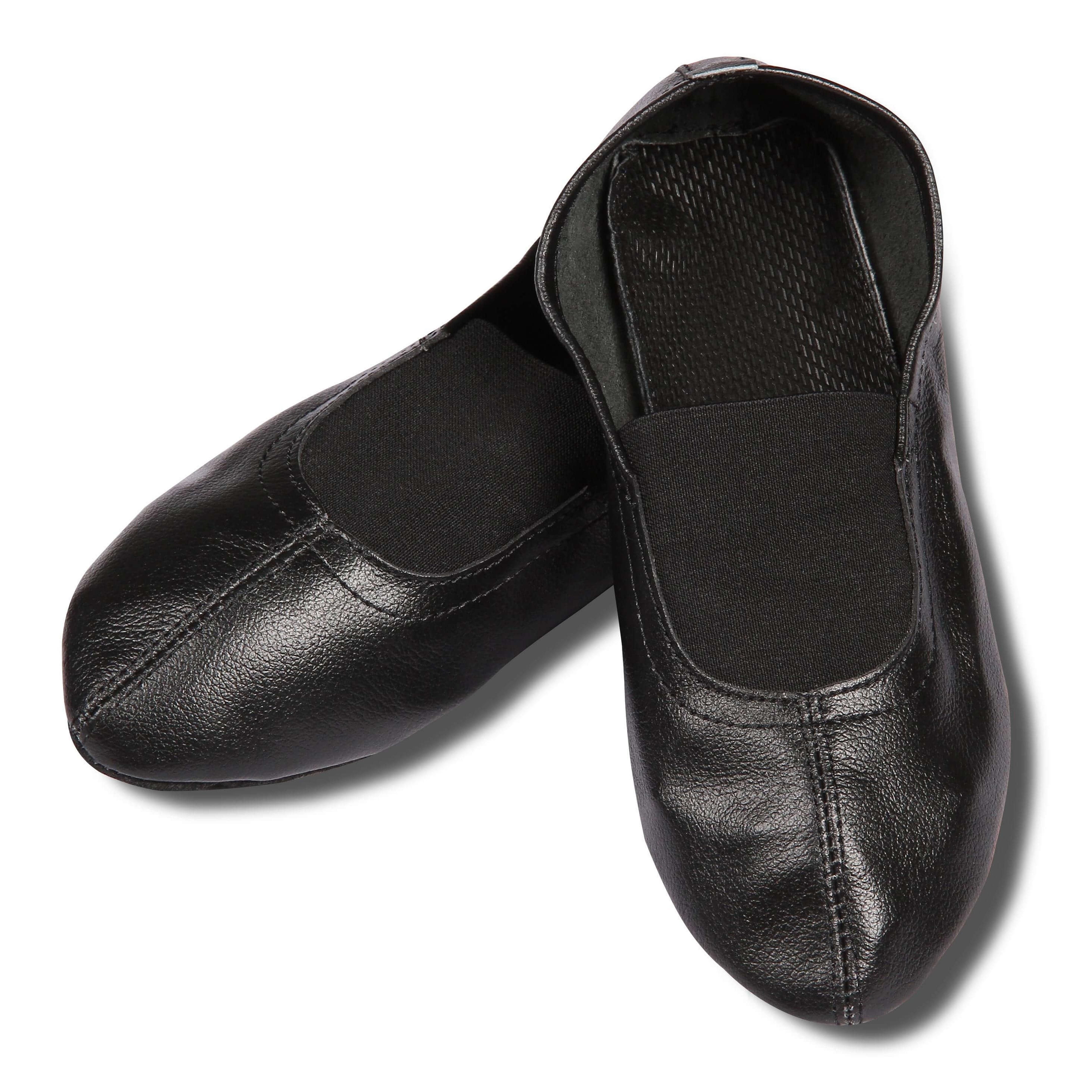 Zapatillas de Gimnasia Rítmica de Piel con Plantilla Suave INDIGO Talle 34 Negro