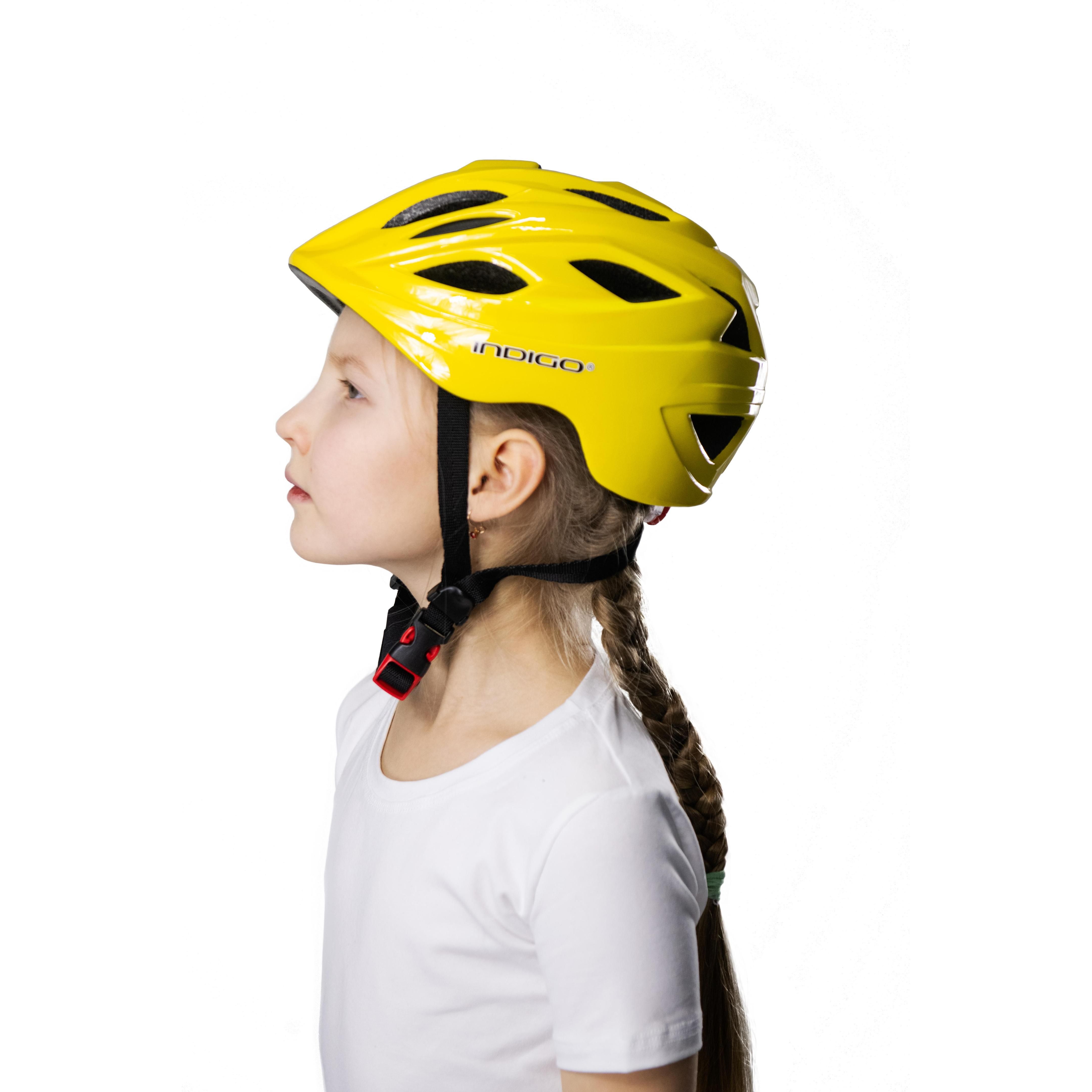 Casco de Bicicleta Infantil con Ventilación INDIGO 51-55 cm Amarillo