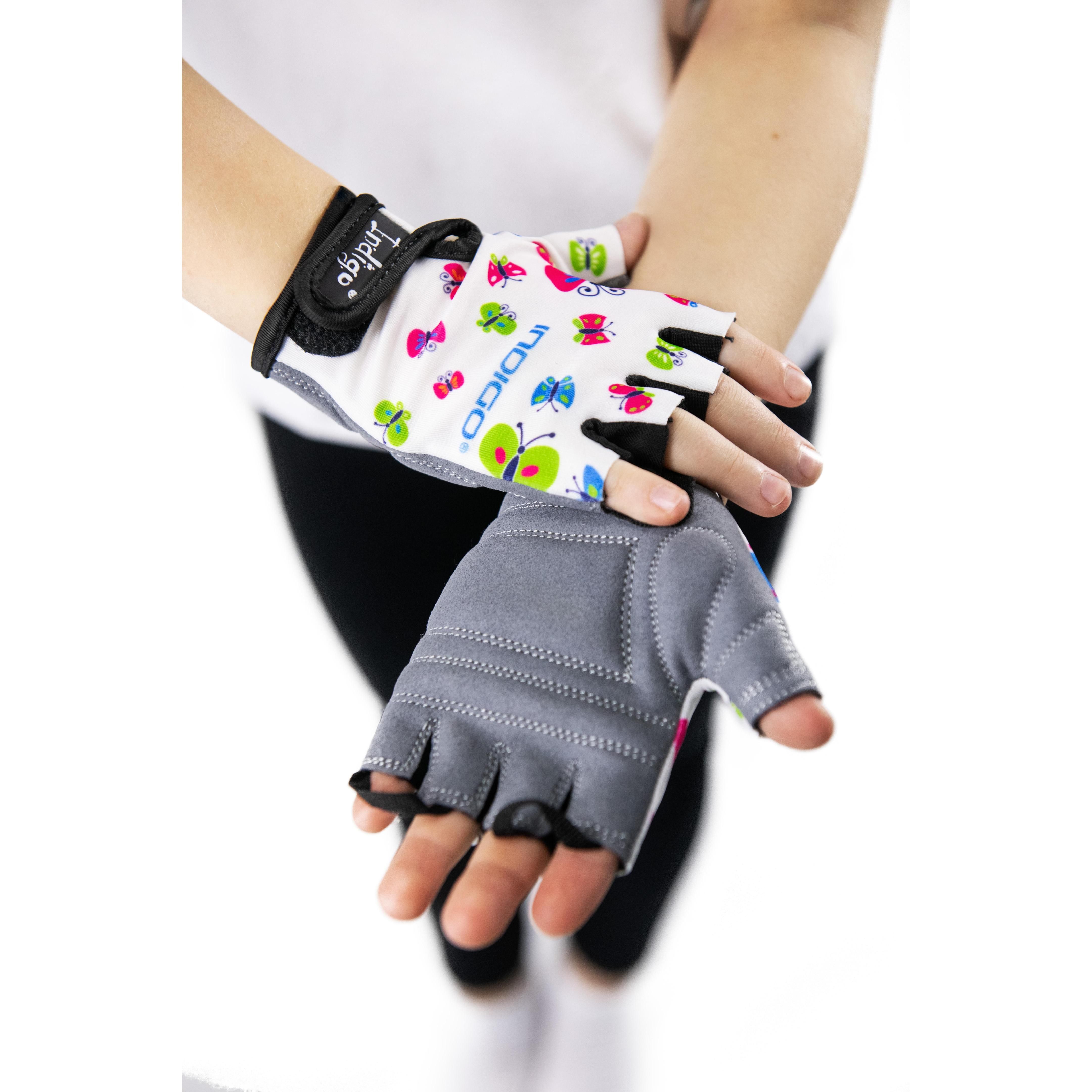 Guantes Ciclismo Infantil BUTTERFLY INDIGO Talle 3XS Blanco